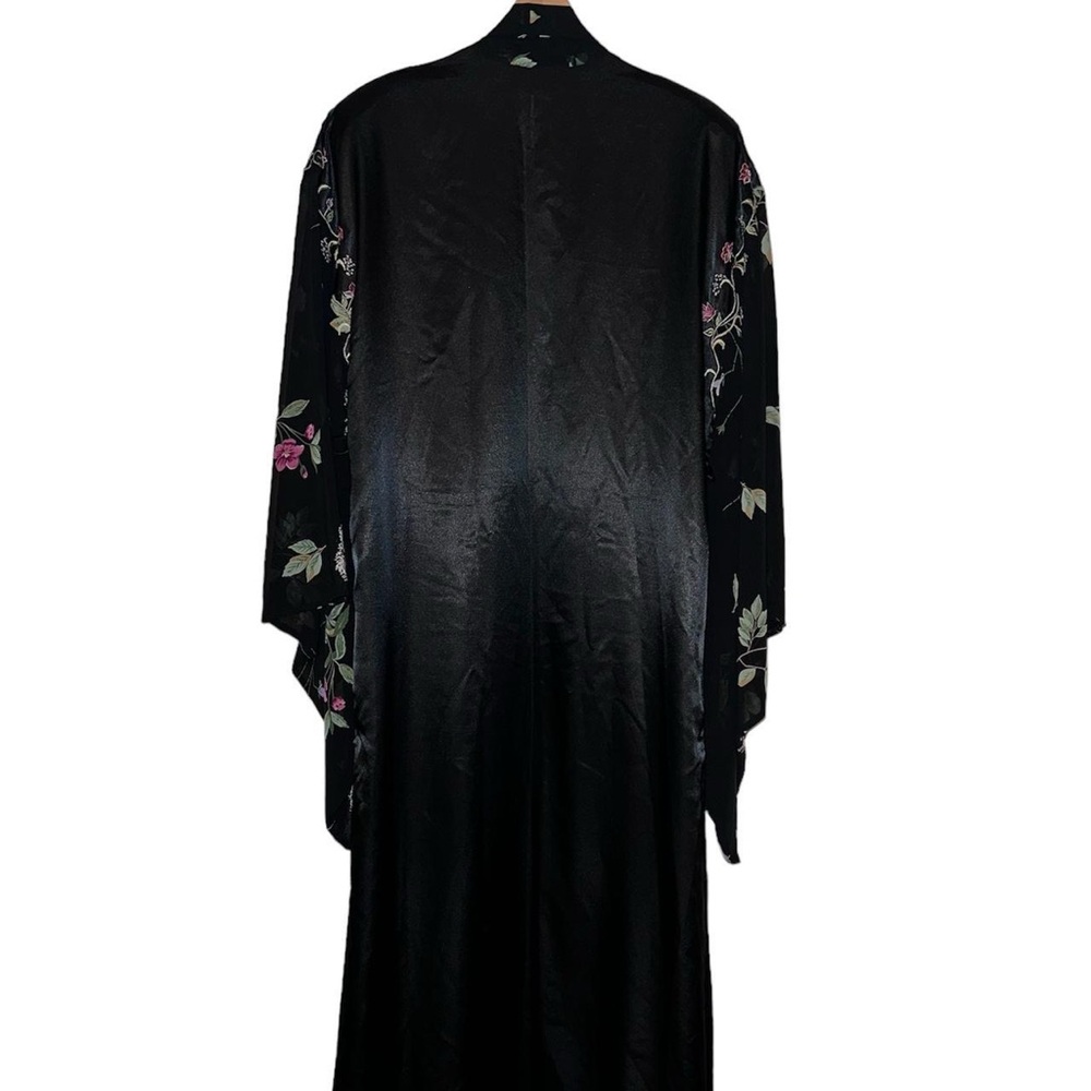 VTG Victoria secret gold label flare floral kimono maxi robe with silky detail - Picture 2 of 4
